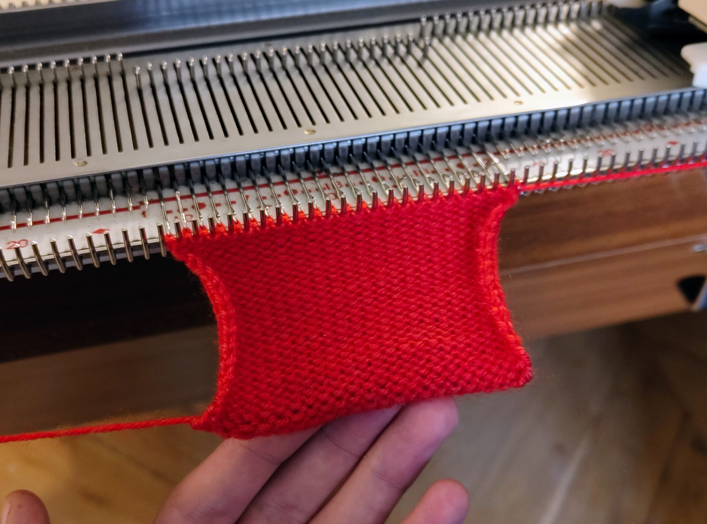 Photo of my knitted rectangle
